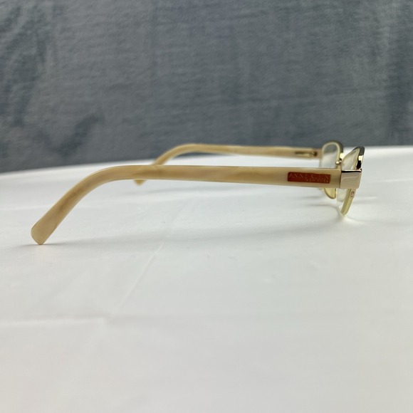 ANNE KLEIN AK9081 485 Eyeglasses Frame Only Half Rim 50-17-135 Gold/Ivory White - Picture 7 of 16